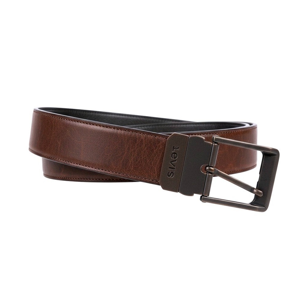 Levi's Mens Reversible Belt‎ Brown Black Genuine Leather Casual Dress XL 42-44
